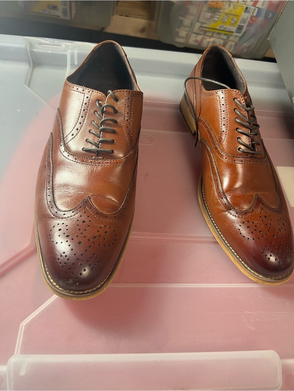 Stacy Adams Brown Wingtip Oxford Dress Shoes